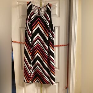 Tacera Chevron Striped Sleeveless Dress